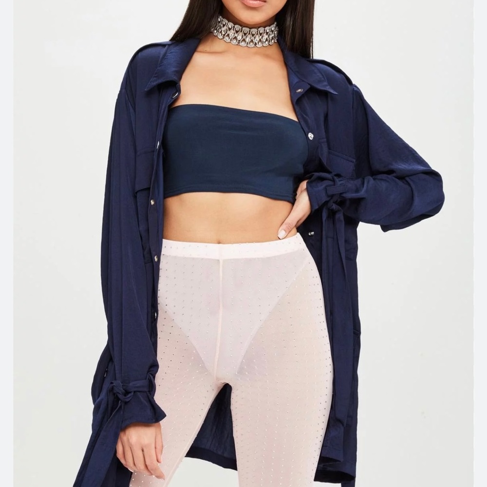 Missguided x carlibybel biker and trench coat set